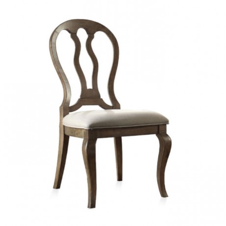 Dark Walnut Painted Oval Backrest Restaurant Chair