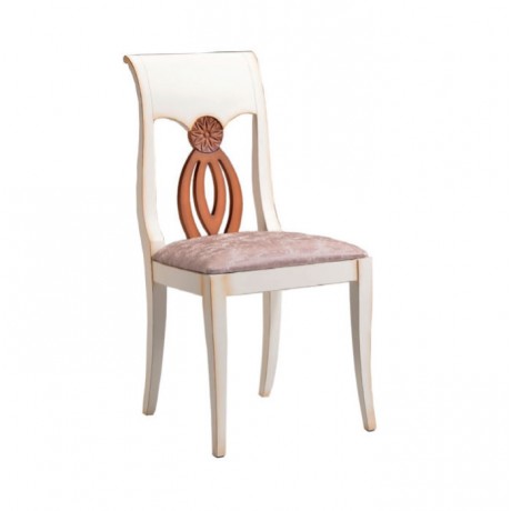 Lake White Painted Carving Classic Hotel Chair