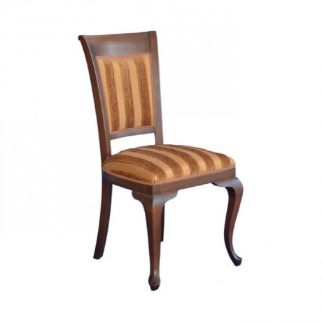 Classic Patterned Fabric Wooden Chair with Lukens Leg