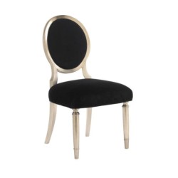 Holzstuhlholzstuhl Ovale Rückenlehne Schwarzer Gepolsterter Stuhl Mit Gedrehtem Bein