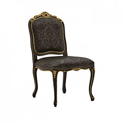 Black Painted Lukens Leg Classic Carving Gilded Chair