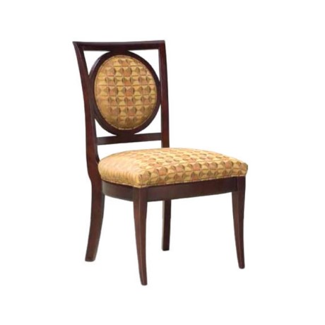 Classic Wooden Chair with Chenille Fabric