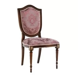 Classic Chair with Turned Leg Damasko Patterned Fabric