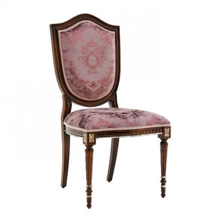 Classic Chair with Turned Leg Damasko Patterned Fabric