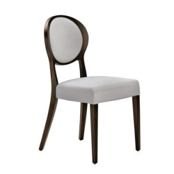 Round Backed White Leather Upholstered Wooden Classic Chair Round Backed White Leather Upholstered Wooden Classic Chair