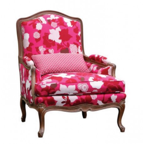 Patterned Fabric Upholstered Bergere