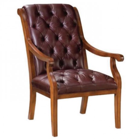 Quilted Cone Leg Walnut Bergere