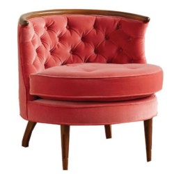 Quilted Red Fabric Berjer