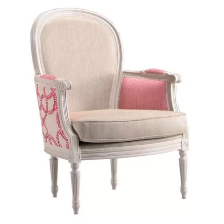 Bergère en tissu rose