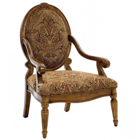 Carved Bergere with Lathe Leg