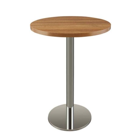 Wooden Color Thick Mdf Lam Table Top Stainless Steel Cocktail Table