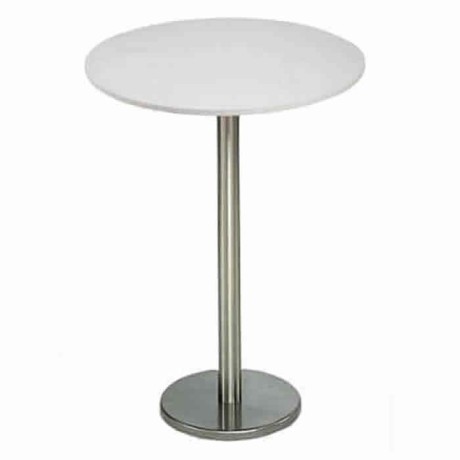 White Mdflam Table Top Stainless Steel Cocktail Table