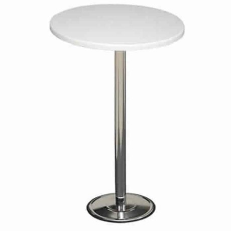 White Werzalit Table Top with Chromium Stone Leg Bistro Table