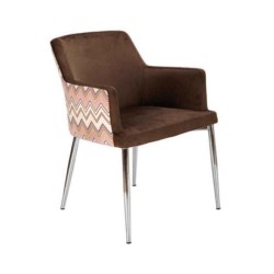 Brown Fabric Patterned Polyurethane Arm Chair Brown Fabric Patterned Polyurethane Arm Chair