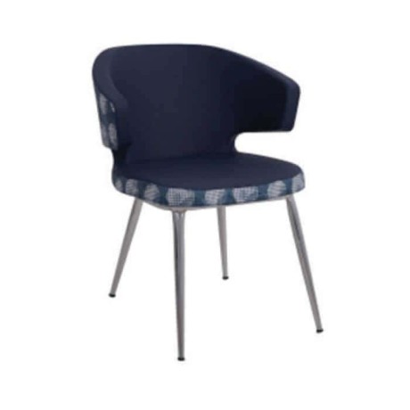 Dark Gray Fabric Upholstered Polyurethane Metal Chair