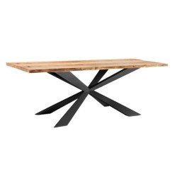 Çapraz Metal Ayaklı Doğal Ahşap Kütük Masa Çapraz Metal Ayaklı Doğal Ahşap Kütük Masa