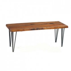 Iron Leg Wooden Log Table