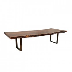 Iron Leg Wooden Log Table