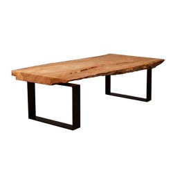 Стол из Натуральной Заготовки с Металлическими Ножками