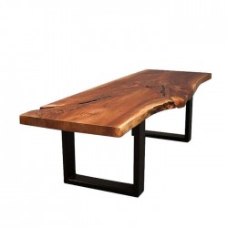 Black Painted Walnut Log Table