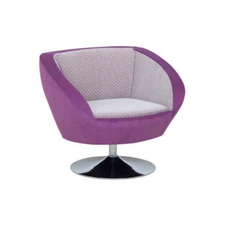 Lila Fabric Upholstered Round Leg Armchair