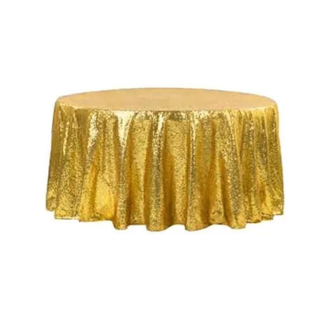 Goldfarbene Runde Banketttischdecke Goldfarbene Runde Banketttischdecke