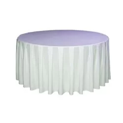 Nappe ronde en satin blanc