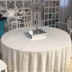 Plain White Wedding Hall Banquet Table Cloth