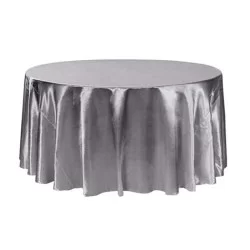 Grauer Satin Stoff Hochzeitssaal Tisch
