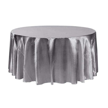 Gray Satin Fabric Wedding Hall Table