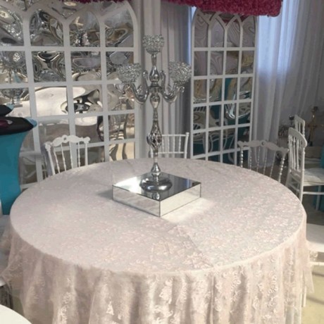 Cream Round Table Banquet Table Cloth