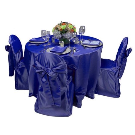 Blue Fabric Table Chair Cloth