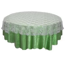 Green Patterned Lace Tulle Table Cloth