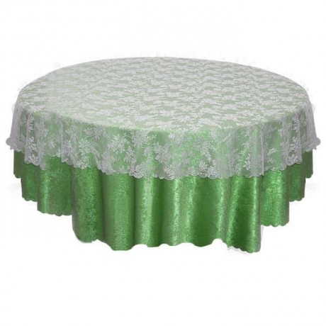 Green Patterned Lace Tulle Table Cloth