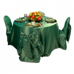 Green Satin Fabric Table Chair Cloth