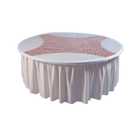 Round White Fabric Rubber Band Banquet Table Cloth