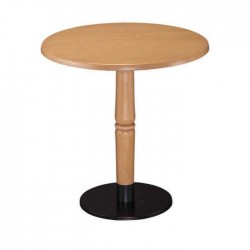 Natural Wooden Black Leg Cafe Table