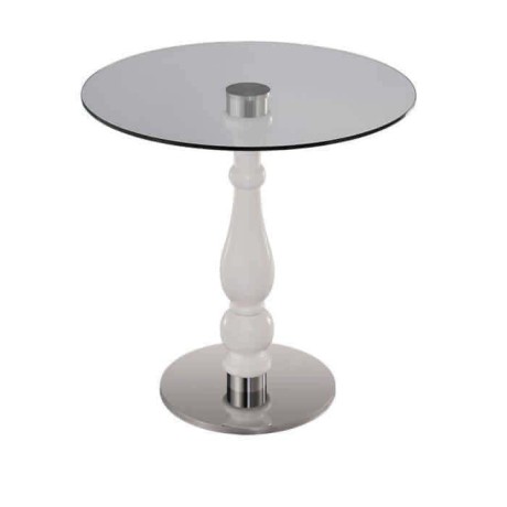 Round Glass Stainless Steel Leg Table