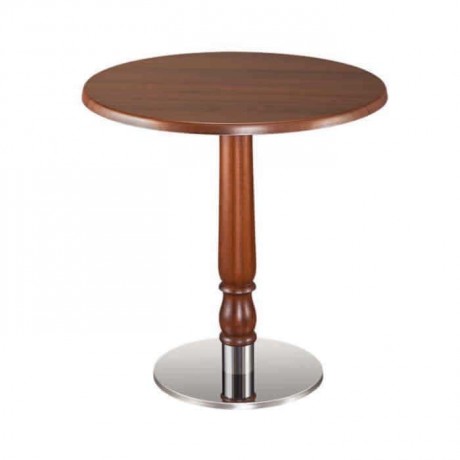 Round Verzalit Table Top Stainless Legs Table