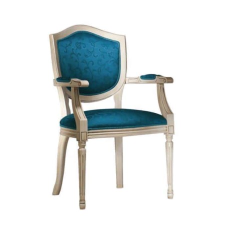 Blue Wooden Classic Armchair