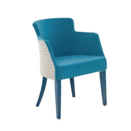 Blue Fabric Upholstered Polyurethane Armchair