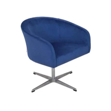 Chaise en polyuréthane à pattes d'étoile en tissu bleu Chaise en polyuréthane à pattes d'étoile en tissu bleu