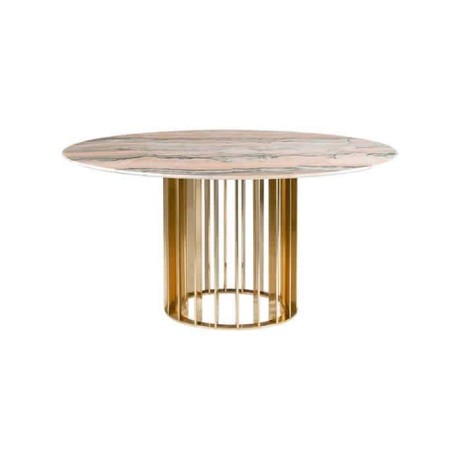 Beige Color Round Marble Metal Pedestal Table Beige Color Round Marble Metal Pedestal Table
