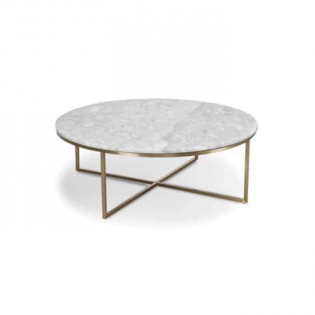 Gray Round Table with Granite Top Table