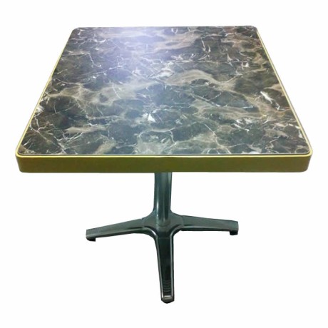 Metal Framed Marble Look Compact Table Top Stainless Star Leg Cafe Table