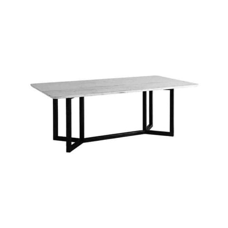 Black Iron Pedestal Marble Table