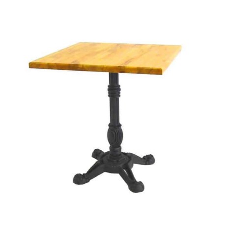 Oak Solid Table Panel Iron Casting Leo Leg