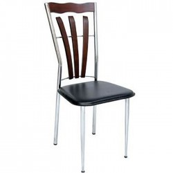 Chrome Plated Black Fonted Metal Chair