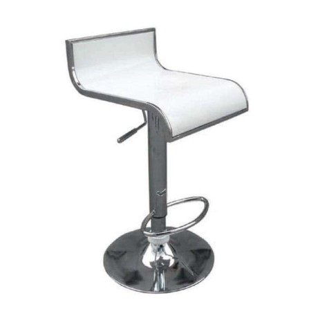 Beyaz Fiberli Krom Ayaklı Metal Bar Sandalyesi Beyaz Fiberli Krom Ayaklı Metal Bar Sandalyesi