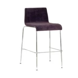 Chaise de bar rembourrée en cuir avec pieds en métal